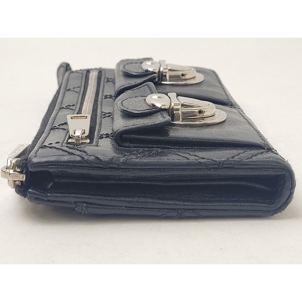 Marc Jacobs Quilted Black Leather Push Lock Zip Clutch Wallet - Picture 6 of 10